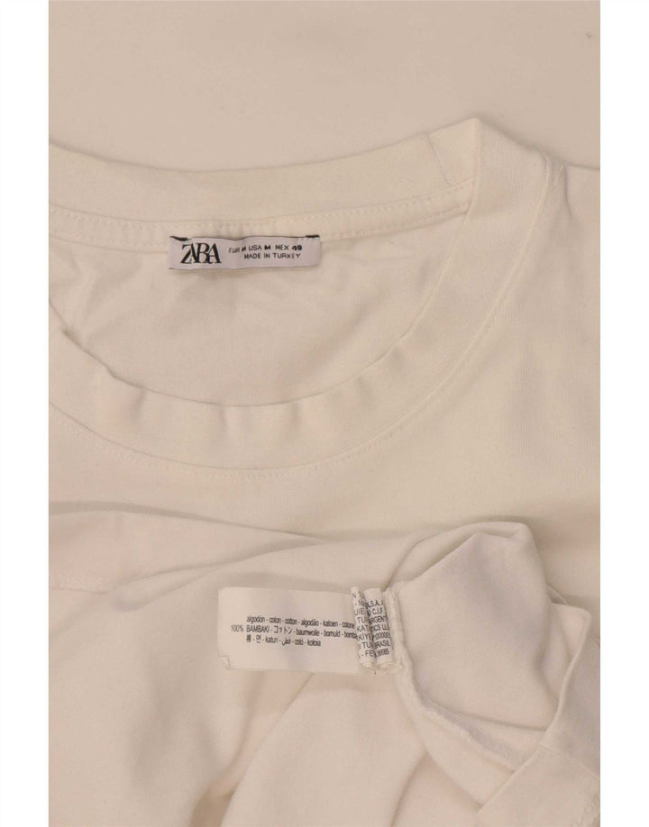 Ανδρικό T-Shirt Zara Τοπ μεσαίο λευκό βαμβακερό