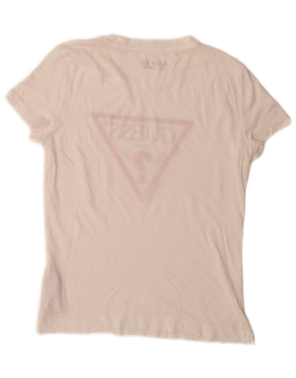 Γυναικείο γραφικό μπλουζάκι Guess Top UK 6 XS Λευκό βαμβακερό
