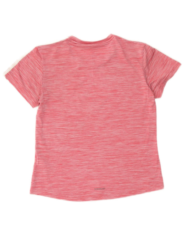 Adidas Γυναικείο T-Shirt Aeroready Top UK 8/10 Small Pink Flecked Polyester