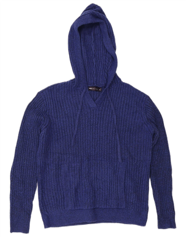 Marks & Spencer Γυναικείο πουλόβερ με κουκούλα UK 14 Medium Navy Blue