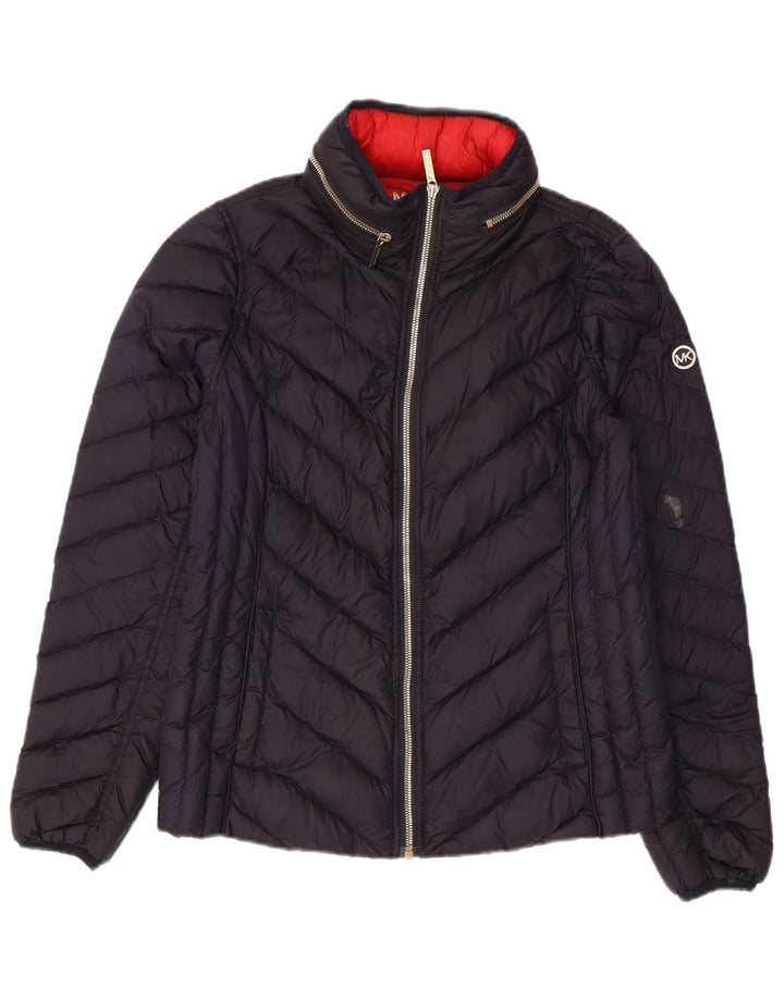 Michael Kors Γυναικείο μπουφάν με κουκούλα UK 14 Medium Navy Blue Polyester
