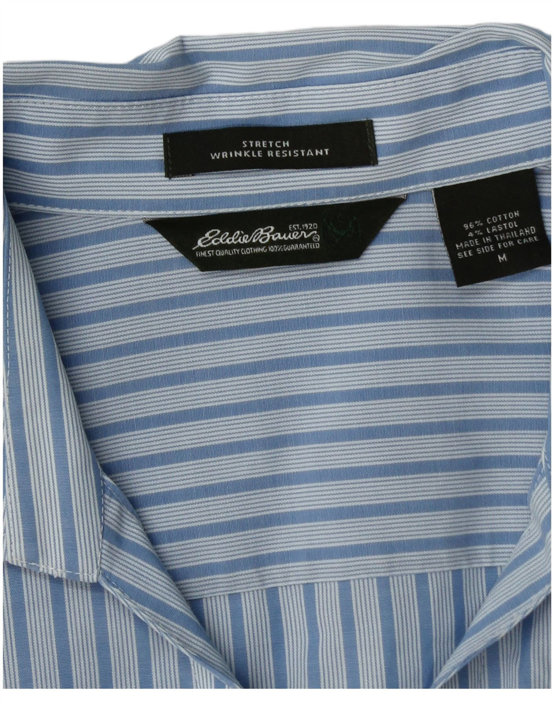 EDDIE BAUER Γυναικείο πουκάμισο 3/4 μανίκι UK 14 μεσαίο μπλε βαμβακερό ριγέ