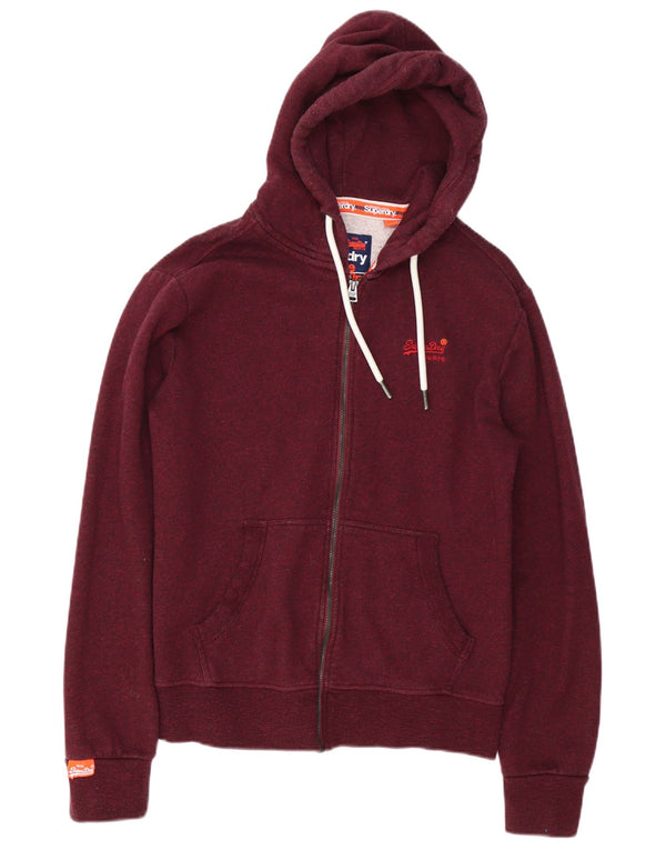 Ανδρικό πουλόβερ με κουκούλα με φερμουάρ Superdry Μικρό βαμβακερό μπορντό