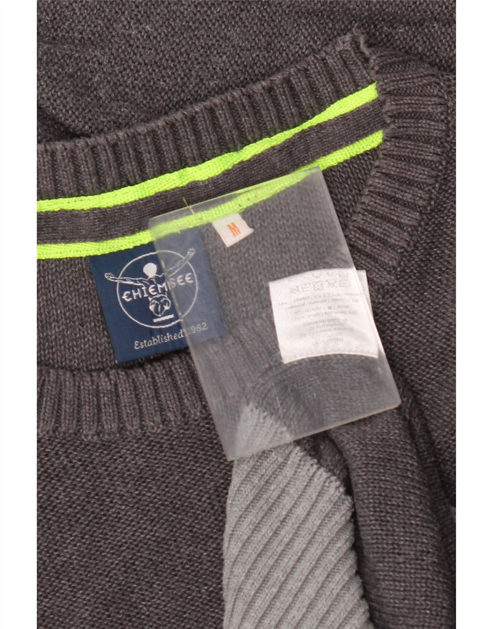 CHIEMSEE Ανδρικό πουλόβερ με λαιμόκοψη μεσαίου γκρι βαμβακερό