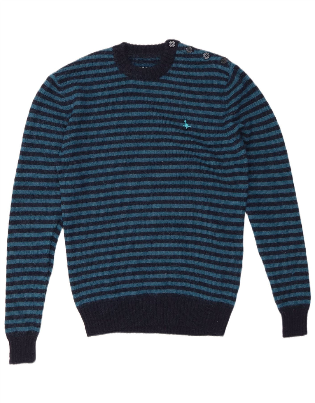 Ανδρικό πουλόβερ με λαιμόκοψη JACK WILLS Μικρό μάλλινο ριγέ μπλε Navy