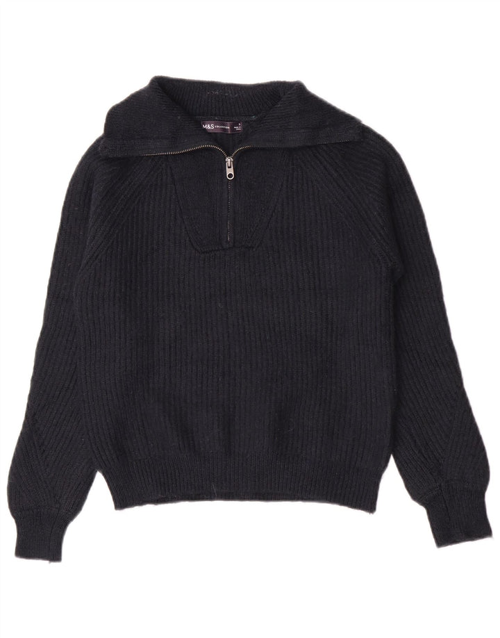 Marks & Spencer Γυναικείο πουλόβερ με φερμουάρ UK 10 Small Navy Blue