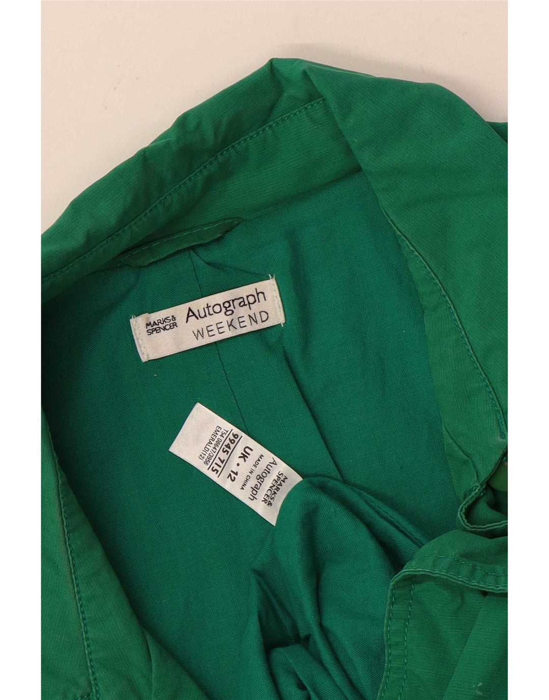 Marks & Spencer Γυναικεία Κοντή Καμπαρντίνα UK 12 Μεσαίο πράσινο βαμβακερό