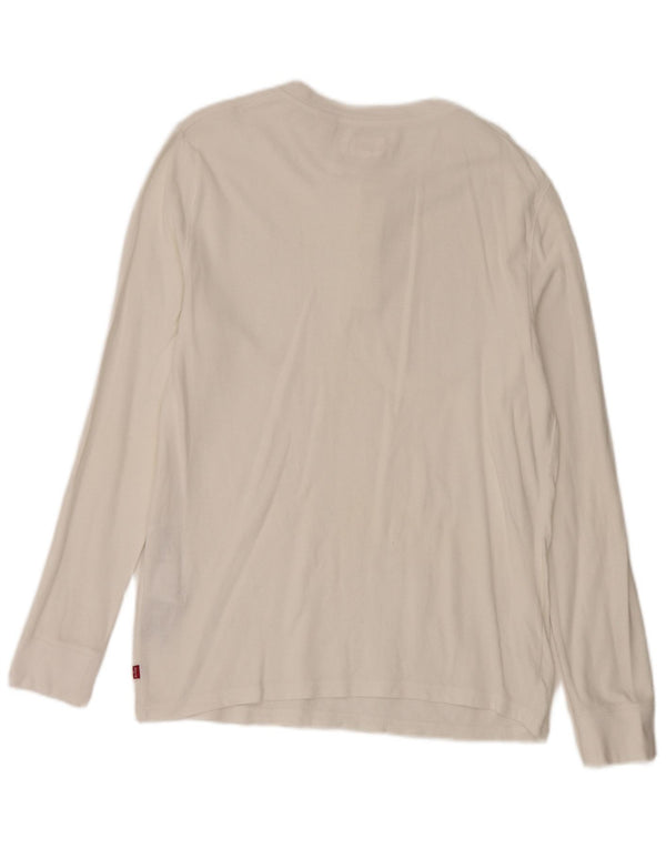 Levi's Mens Top Long Sleeve Medium White Cotton