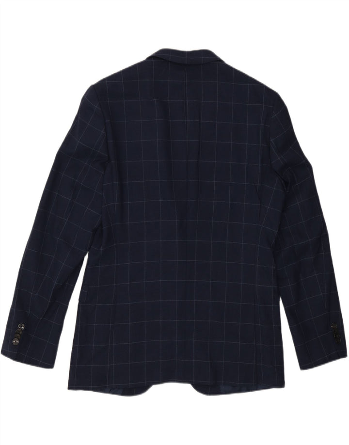 Ανδρικό μπουφάν μπλέιζερ Hugo Boss με 2 κουμπιά EU 50 Large Navy Blue Check