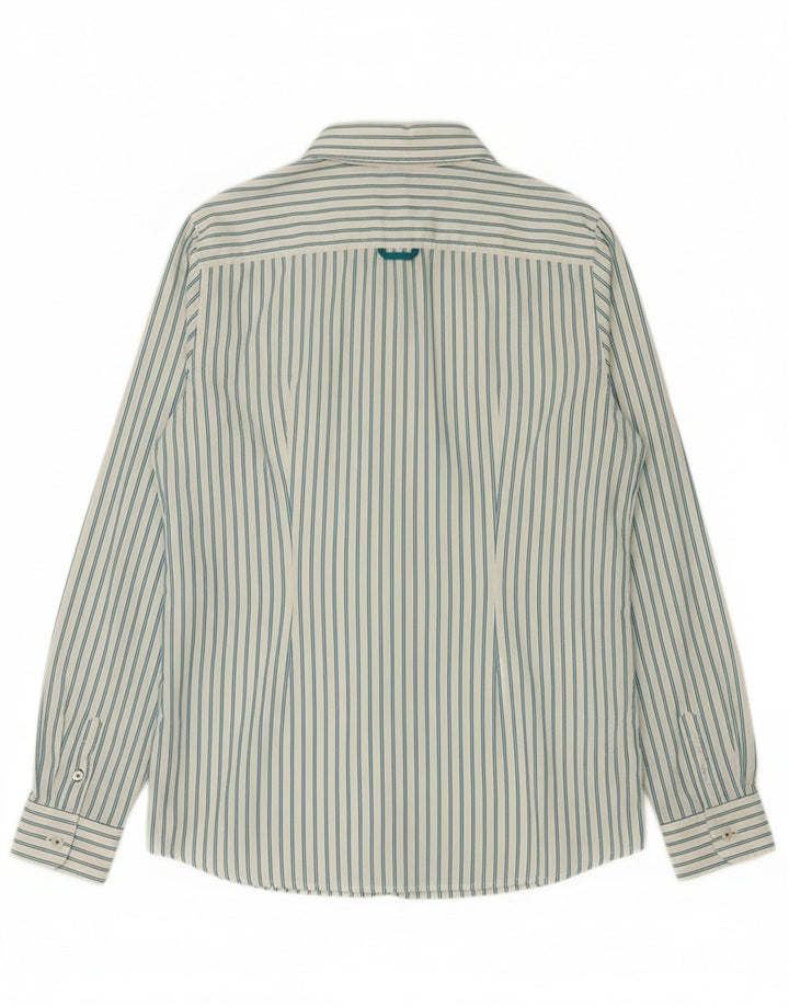 TOMMY HILFIGER Womens Fitted Shirt US 8 Medium White Striped Cotton