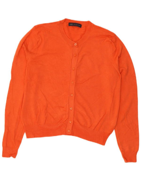 Marks & Spencer Γυναικείο πουλόβερ Crop Cardigan UK 14 Medium Orange Viscose