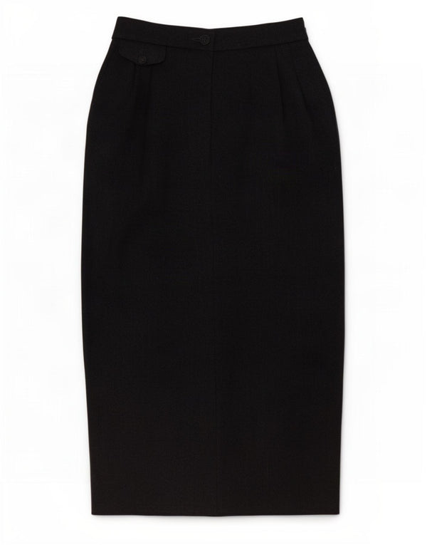 Les Copains Womens High Waist Midi Skirt IT 42 Medium W28 Grey Wool