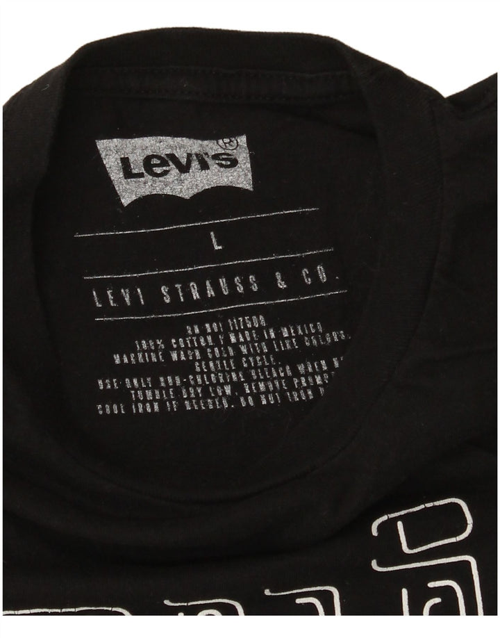 Ανδρικό γραφικό μπλουζάκι Levi's Top μεγάλο μαύρο βαμβακερό