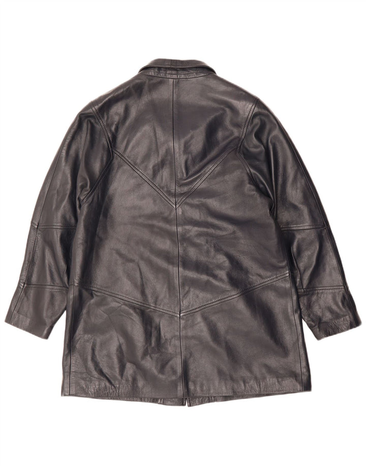 Vintage Γυναικείο Δερμάτινο Μπουφάν UK 14 Medium Black Leather