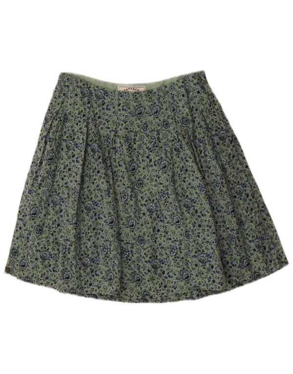 Fat Face Γυναικεία πλισέ φούστα UK 8 Small W28 Green Floral Viscose