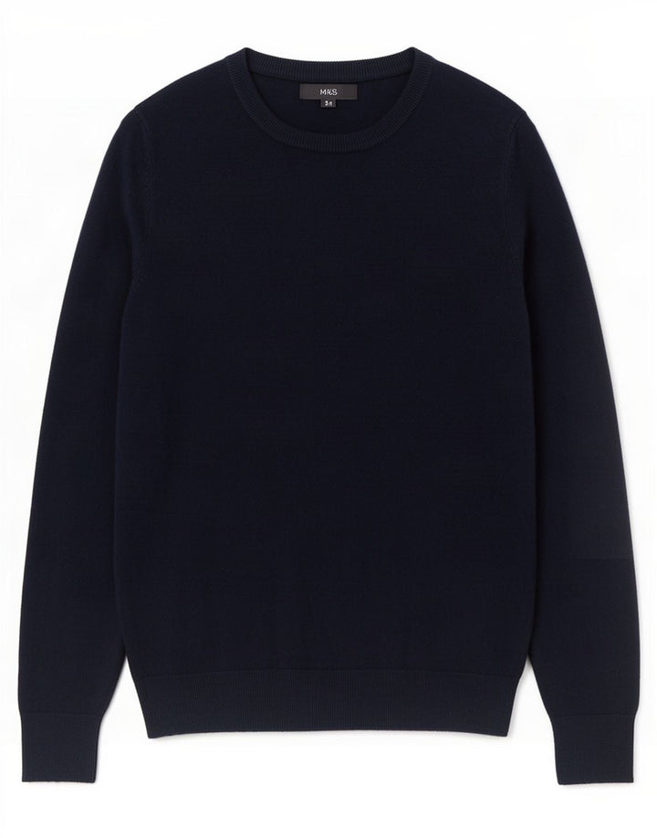 Ανδρικό πουλόβερ Marks & Spencer Boat Neck Jumper Small Navy Blue Acrylic