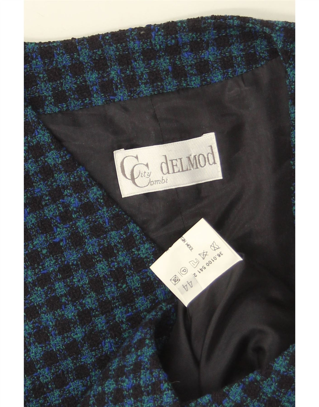 Delmod Γυναικείο Γιλέκο EU 44 XL Navy Blue Gingham New Wool