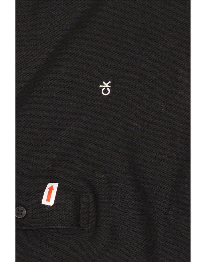 Ανδρικό πουκάμισο πόλο CALVIN KLEIN, μεγάλο μαύρο βαμβακερό