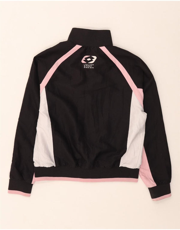 Γυναικεία φόρμα γραφικών Lotto Top Jacket UK 10 Small Black Colourblock