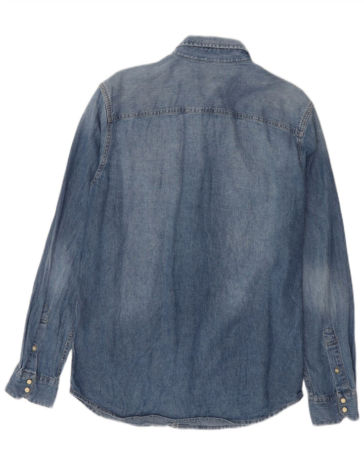 Jack & Jones Ανδρικό τζιν πουκάμισο μεσαίο μπλε βαμβακερό