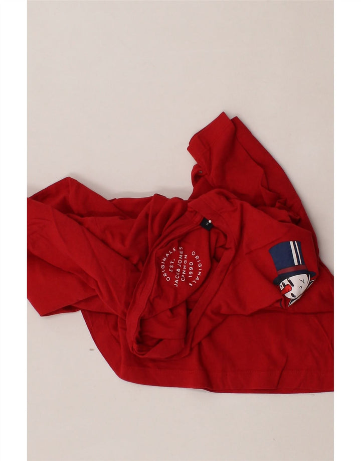 JACK & JONES Mens Graphic T-Shirt Top Medium Red Cotton Vintage Jack & Jones and Second-Hand Jack & Jones from Messina Hembry 