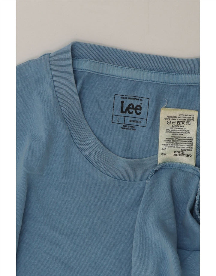 Lee Ανδρικό T-Shirt Relaxed Fit Top μεγάλο μπλε βαμβακερό