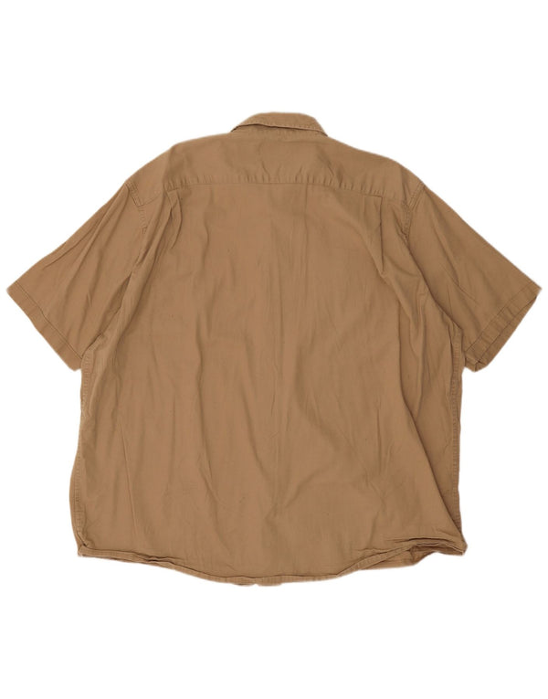 Ανδρικό κοντομάνικο πουκάμισο Wrangler 2XL Μπεζ βαμβακερό