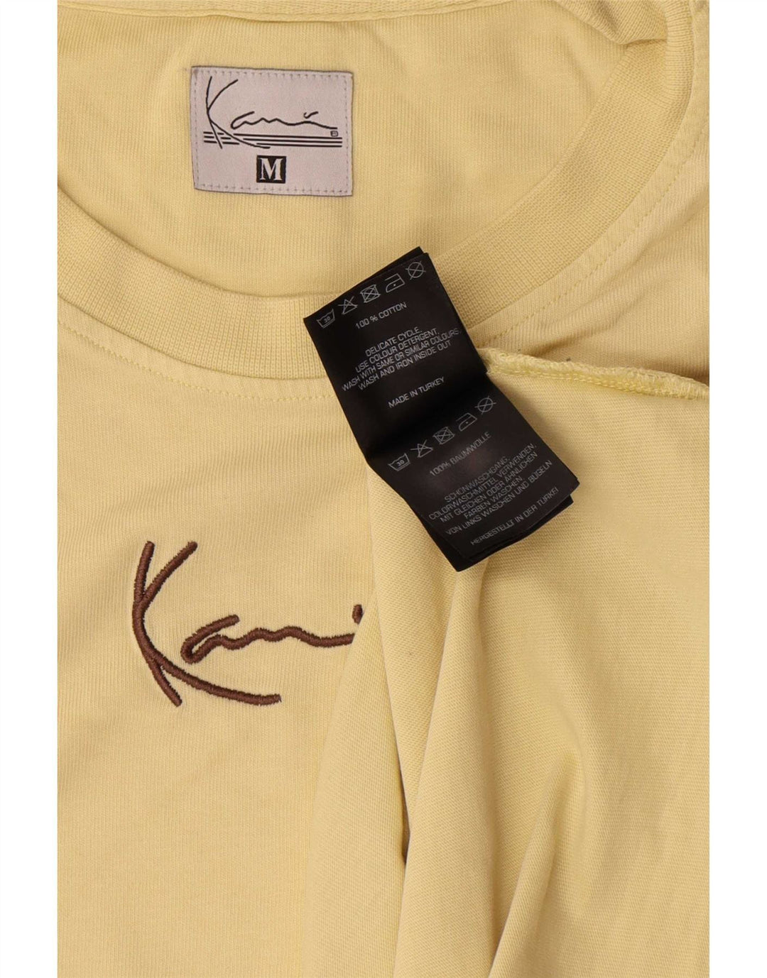 Ανδρικό γραφικό T-Shirt Karl Kani Τοπ μεσαίο κίτρινο βαμβακερό