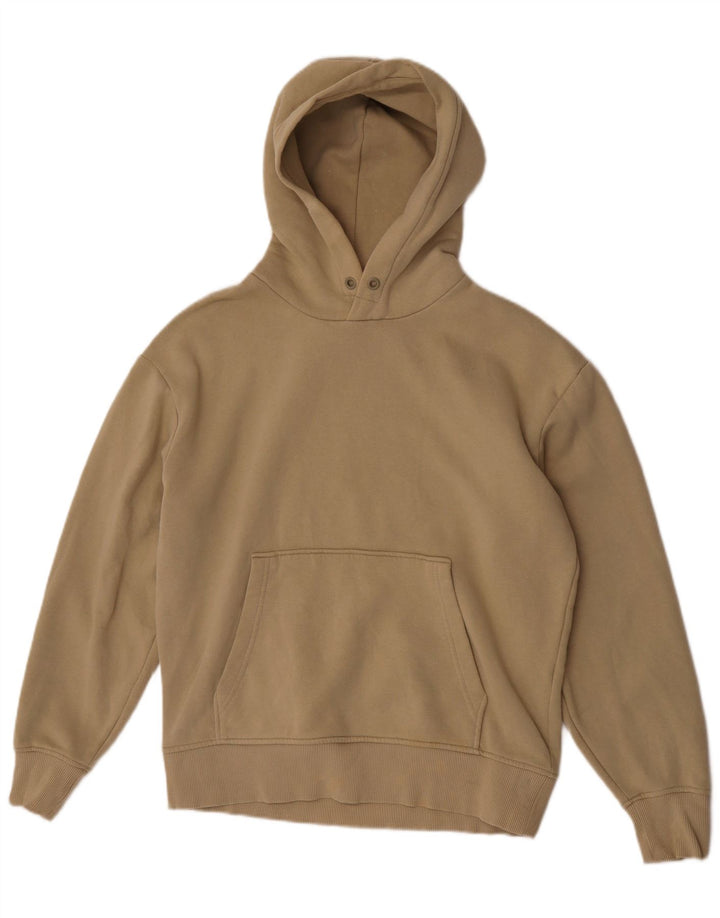 Zara Ανδρικό Hoodie Jumper Μικρό Μπεζ βαμβακερό