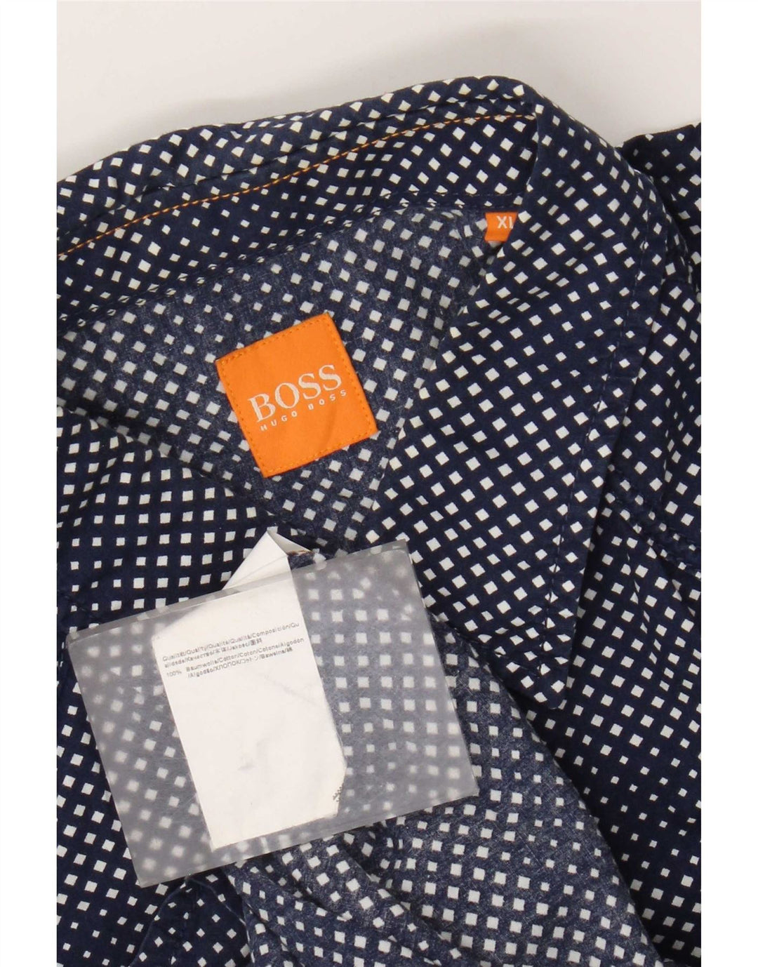 Ανδρικό πουκάμισο Hugo Boss XL Navy Blue Geometric Cotton