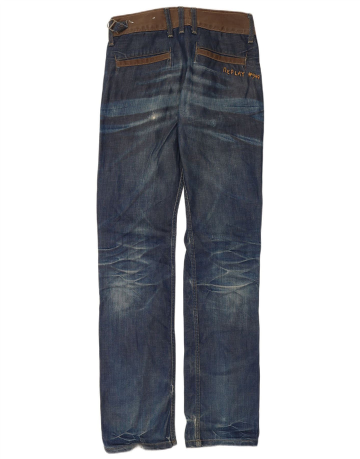 Replay Ανδρικά Distressed Slim Jeans W28 L34 Blue Cotton