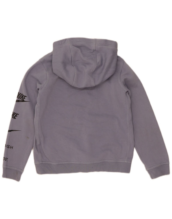 Nike Boys Swoosh Graphic Hoodie Jumper 10-11 ετών Μεσαίο μπλε βαμβακερό