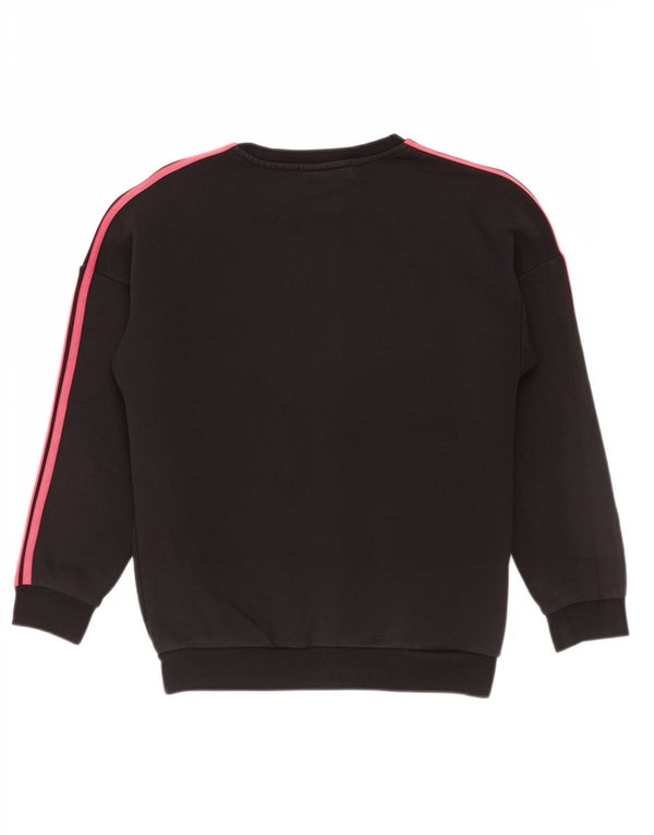 Γραφικό φούτερ Adidas για κορίτσια, 11-12 ετών, μαύρο βαμβακερό σπορ