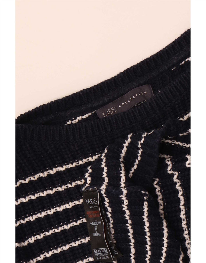 Marks & Spencer Γυναικείο πουλόβερ με λαιμό σκάφος UK 14 Medium Navy Blue