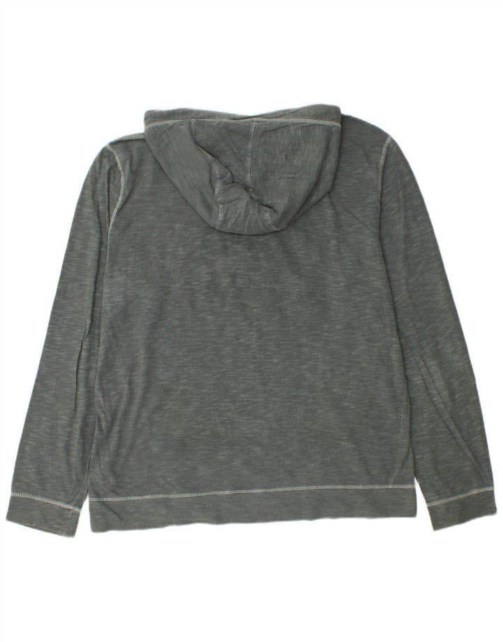 NAPAPIJRI Ανδρική κουκούλα γραφικό μακρυμάνικο μπλουζάκι μεγάλο γκρι βαμβακερό