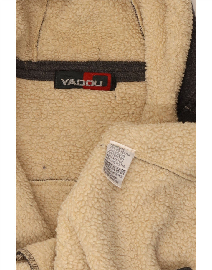 Vintage γυναικείο μπουφάν με κουκούλα Sherpa Fleece UK 8 Small Grey Polyester