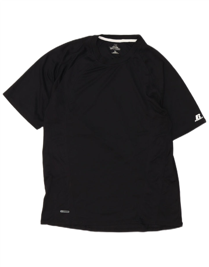 Ανδρικό T-Shirt RUSSELL ATHLETIC Τοπ μεσαίου μαύρου πολυεστέρα