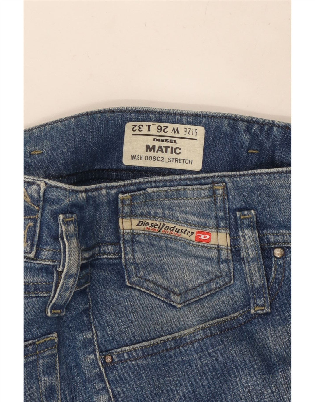 DIESEL Γυναικείο Matic Distressed Straight Jeans W26 L28 Μπλε Βαμβακερό