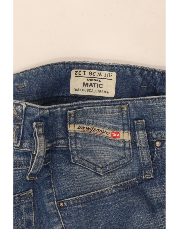 DIESEL Γυναικείο Matic Distressed Straight Jeans W26 L28 Μπλε Βαμβακερό