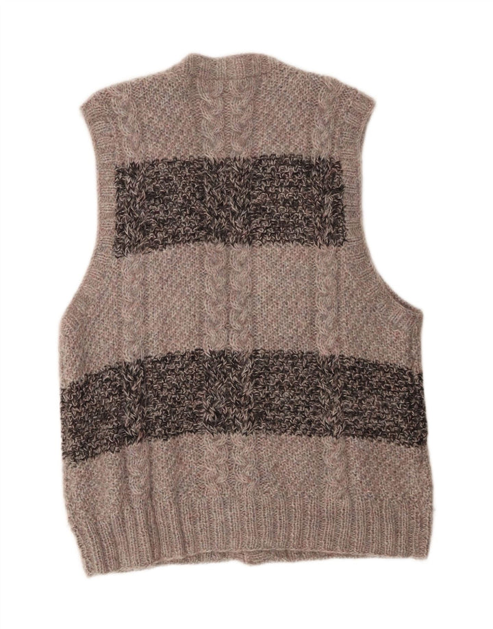 Vintage ανδρικό αμάνικο πουλόβερ ζακέτα με μεγάλο γκρι χρώμα