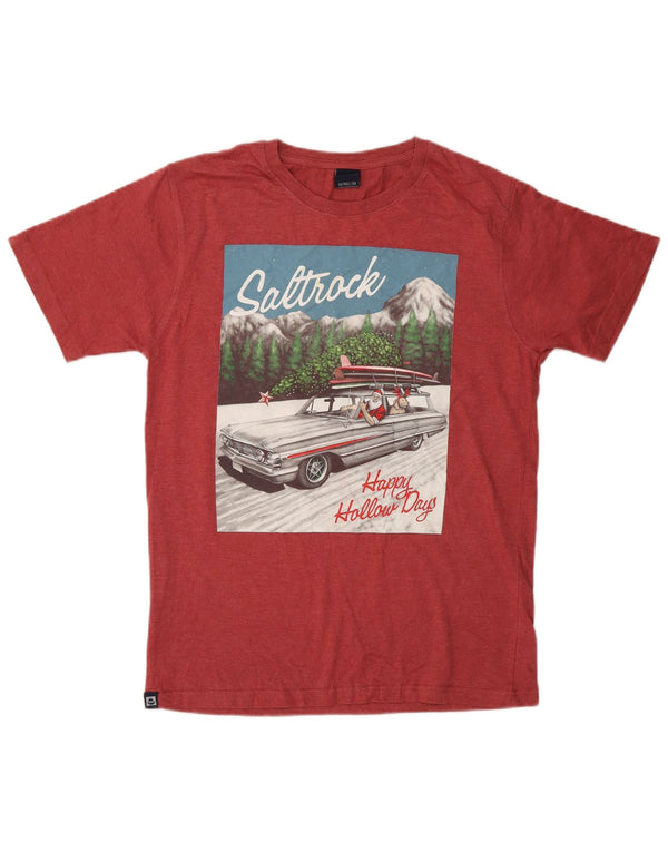 SALTROCK Ανδρικό γραφικό T-Shirt Top Μικρό κόκκινο βαμβακερό