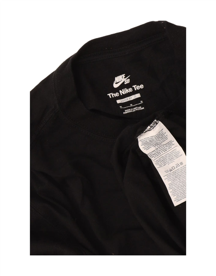 Ανδρικό γραφικό μπλουζάκι Nike Loose Fit Μακρυμάνικο μεσαίο μαύρο βαμβακερό