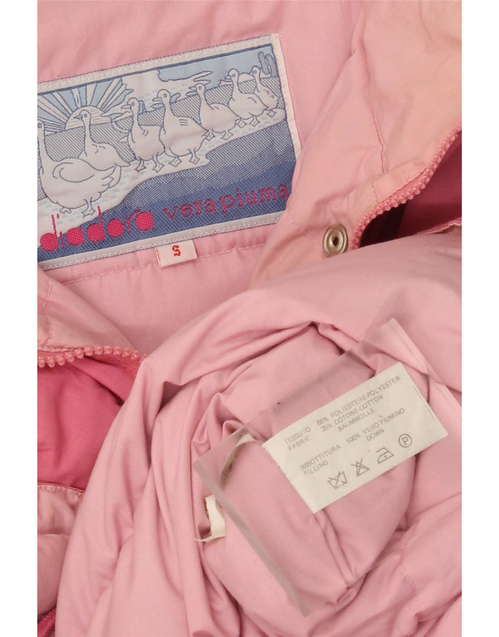 Diadora Γυναικείο γραφικό υπερμεγέθη μπουφάν με επένδυση UK 10 Μικρό ροζ πολυεστέρα