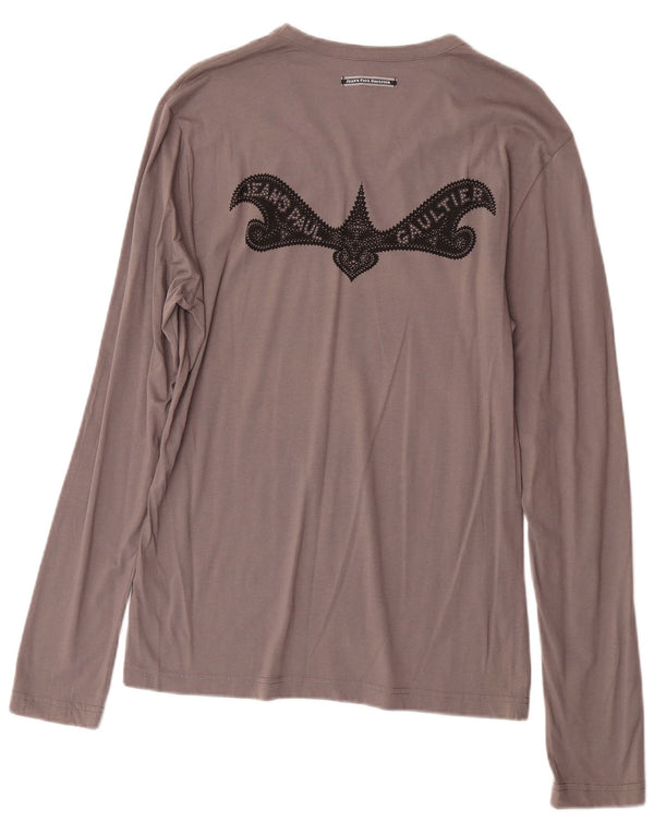 Jean Paul Gaultier Γυναικείο γραφικό μακρυμάνικο UK 18 XL Γκρι σχεδιαστής