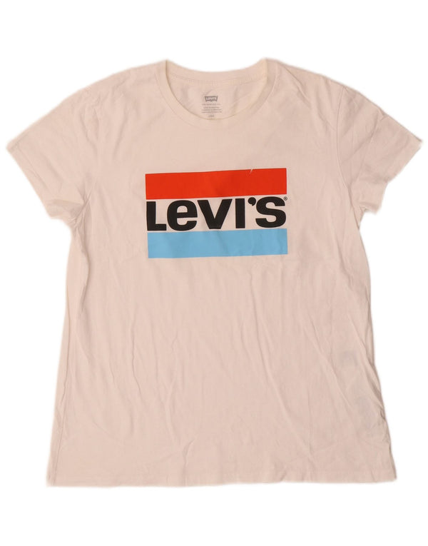 Γυναικείο γραφικό μπλουζάκι Levi's Top UK 16 Large Off White βαμβακερό