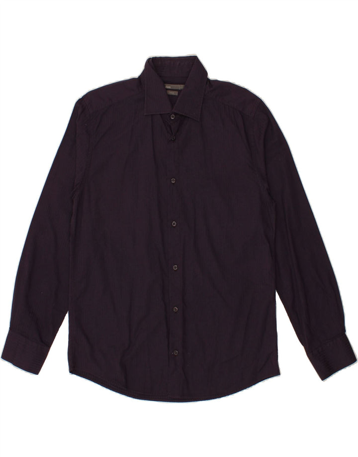 JULES Mens Fitted Shirt Size 41/42 Large Purple Cotton Vintage Jules and Second-Hand Jules from Messina Hembry 