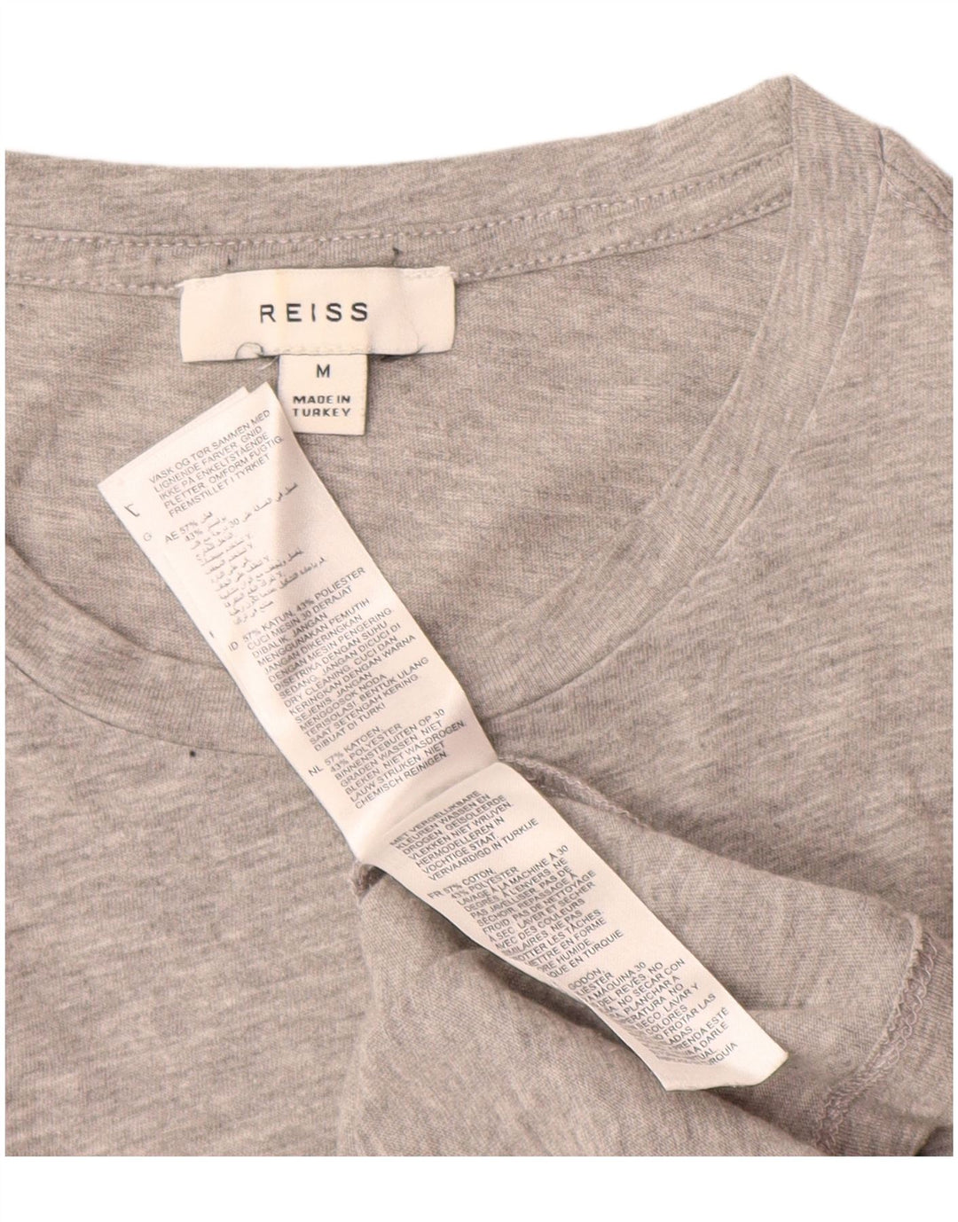 Γυναικείο T-Shirt REISS Top UK 14 μεσαίο γκρι βαμβακερό