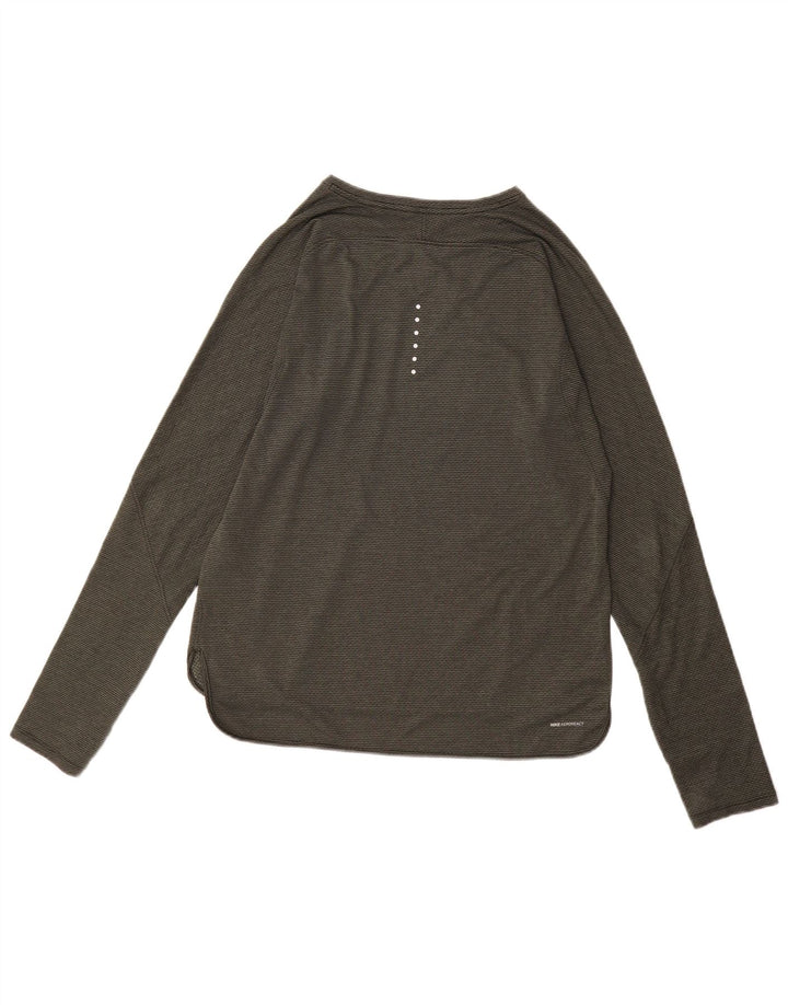 Γυναικείο τοπ Nike μακρυμάνικο UK 16 Large Khaki Pinstripe Polyester