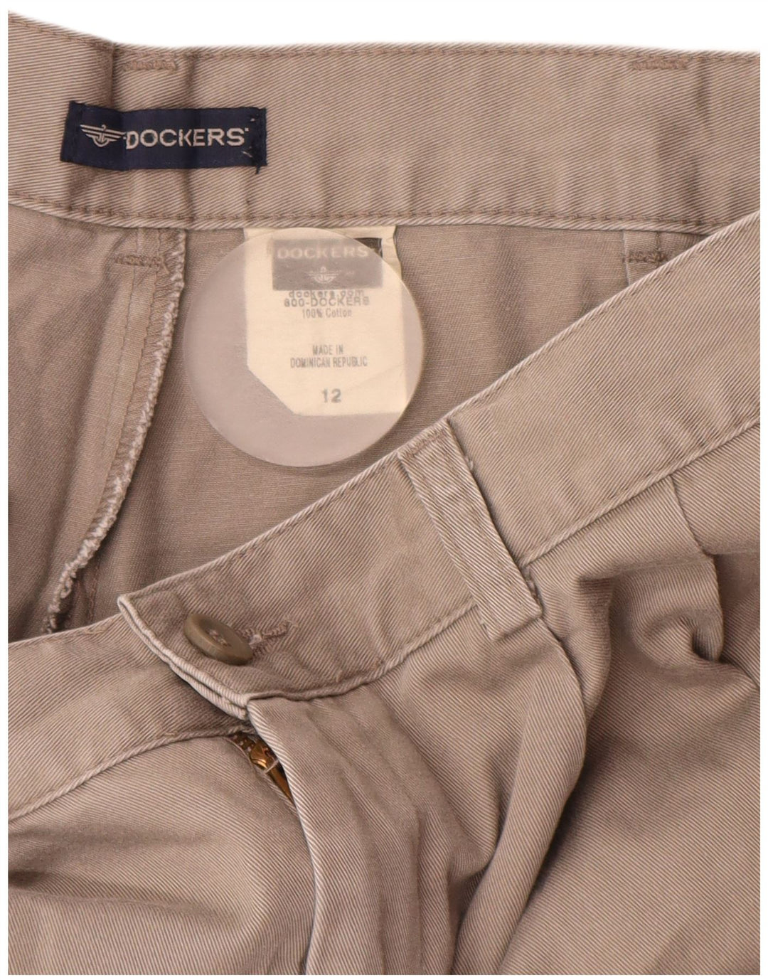 DOCKERS Γυναικείο σορτς Chino με ψηλόμεσο σορτς US 12 μεγάλο W28 γκρι βαμβακερό