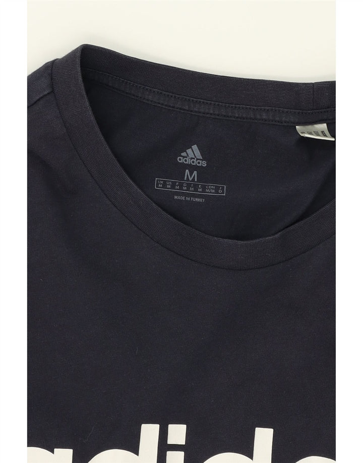 ADIDAS Mens Graphic T-Shirt Top Medium Navy Blue Cotton Vintage Adidas and Second-Hand Adidas from Messina Hembry 